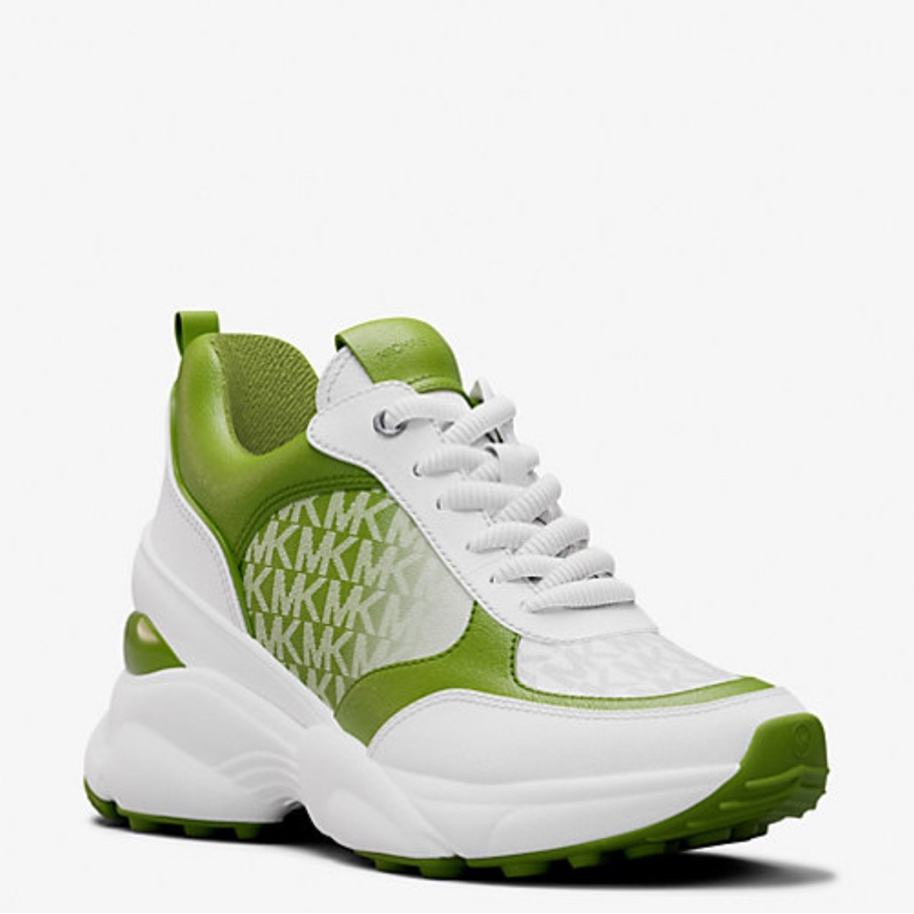 Michael Kors Orange, green, pink, gold rose and White Chunky Sneakers - Picture 2 of 9